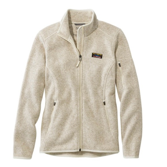 Women’s L.L. Bean Sweater Fleece Full Zip Jacket in Cream and Size 2X LL Bean - Picture 1 of 1